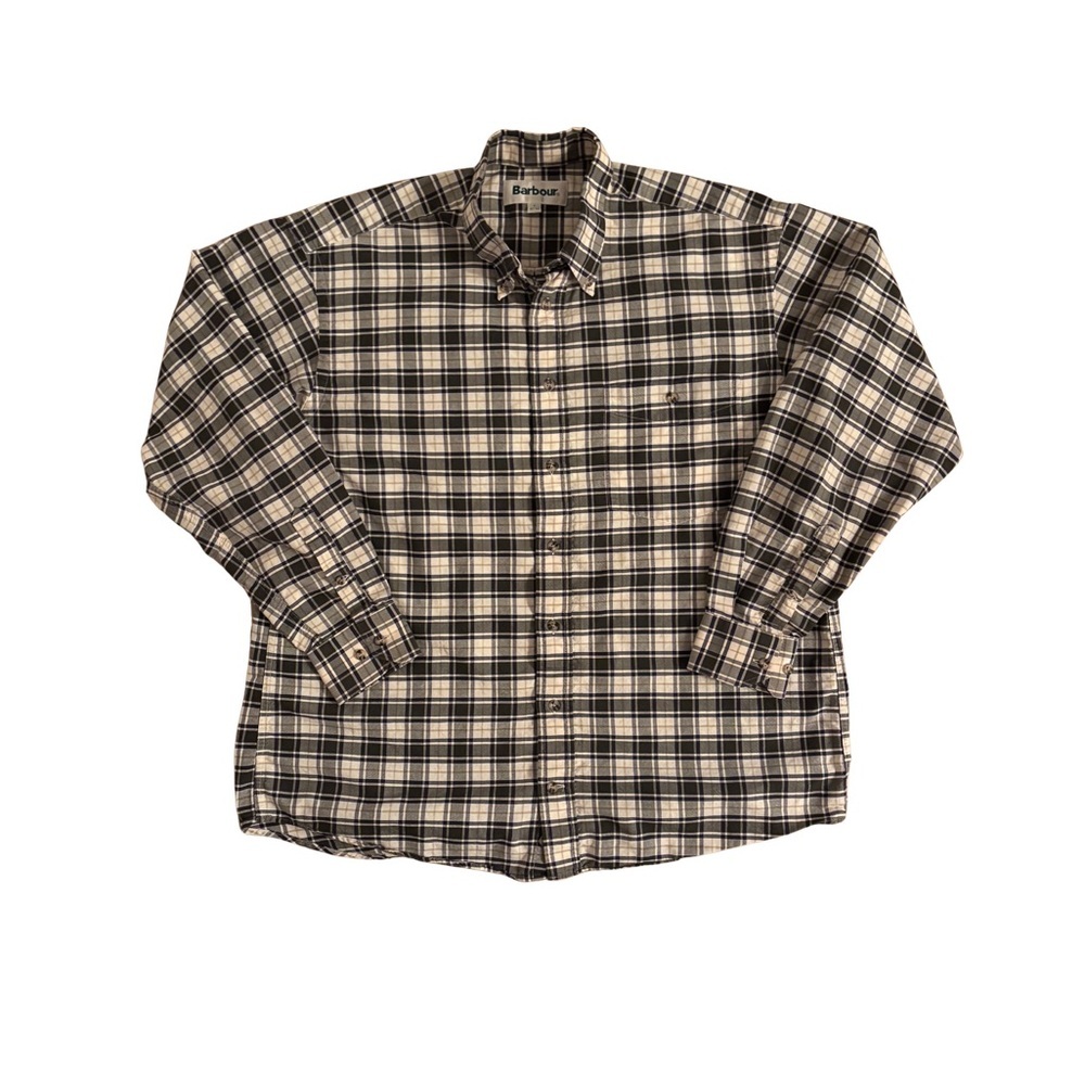 Barbour Men's Black and Beige Check Shirt